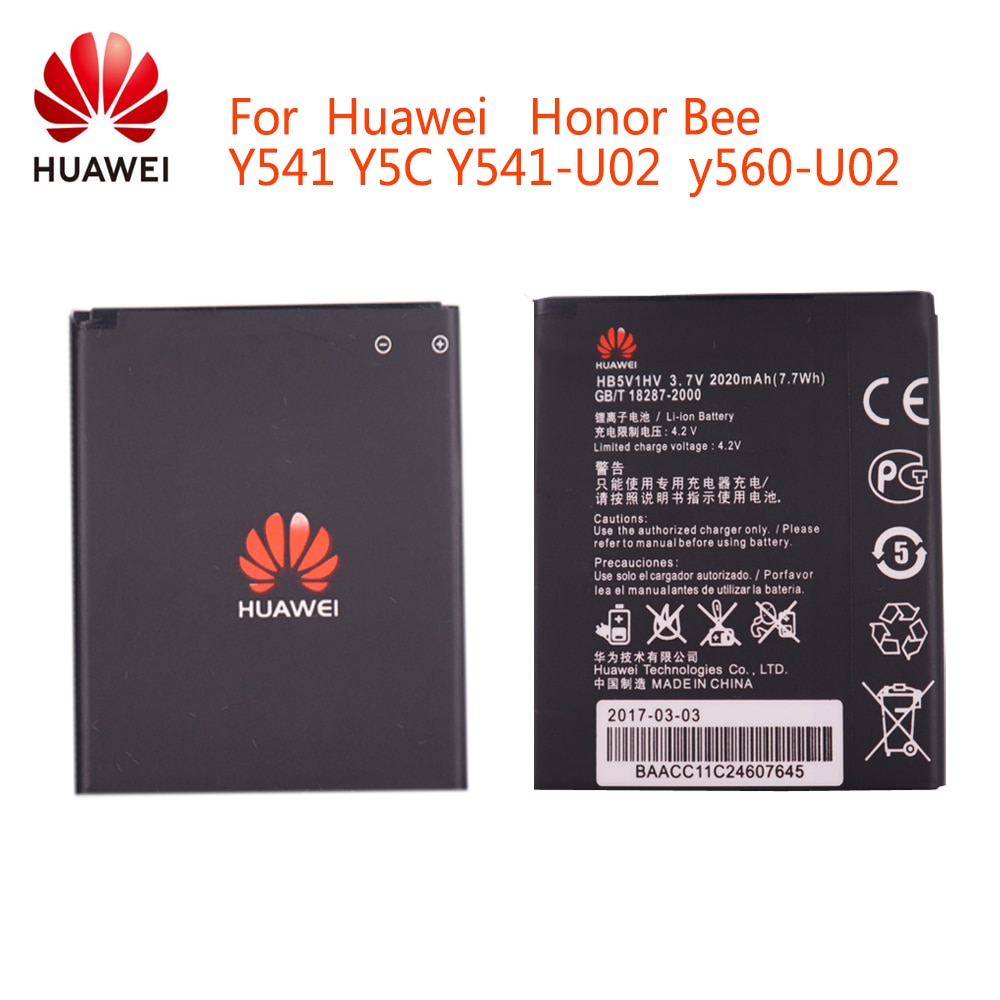 100% Ersatz Original Batterie HB5V1HV HB5V1 2020mAh Für Huawei Ehre Biene Y541 Y5C Y541-U02 y560-U02 4,5 zoll batterien