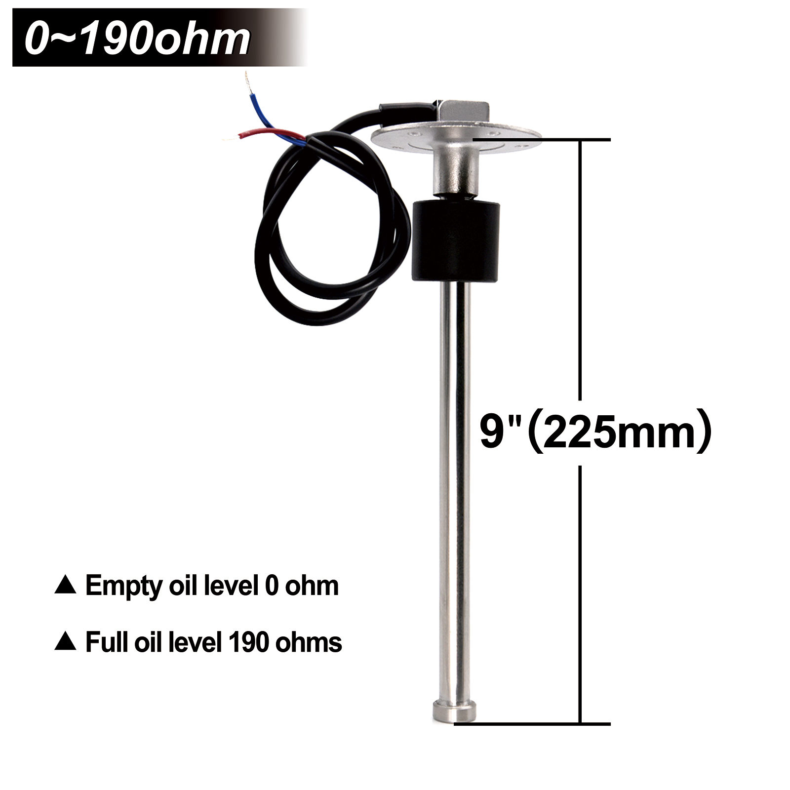 0-190 Ohm Kraftstoffstandsensor/Wasserstand Edelstahl A5 Sensor für Auto Auto Stiefel Wassertank Füllstandsanzeige Kraftstoffstandsanzeige: Braun
