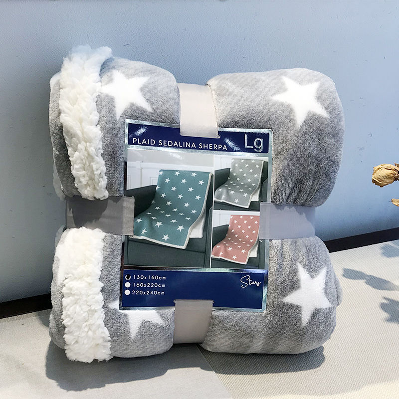 Winter Double-sided Thickened Edelweiss Duvet Cover Cute Cartoon Baby Duvet Cover Sofa Cover Blanket AB Flannel Cover Blanket: Dark Gray / 100x150cm Bed sheet