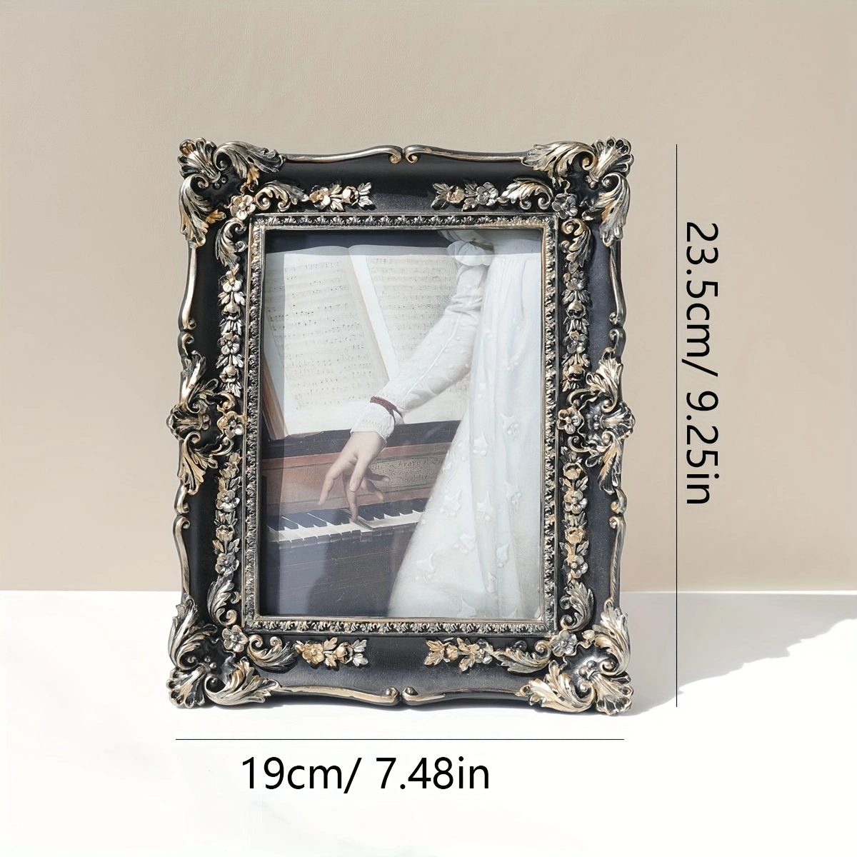 Marco de imagen tallado Retro, marco de imagen artístico, decoración creativa, marco de fotos, decoración del hogar, marco de imagen conmemorativo, 1 ud.: Default Title