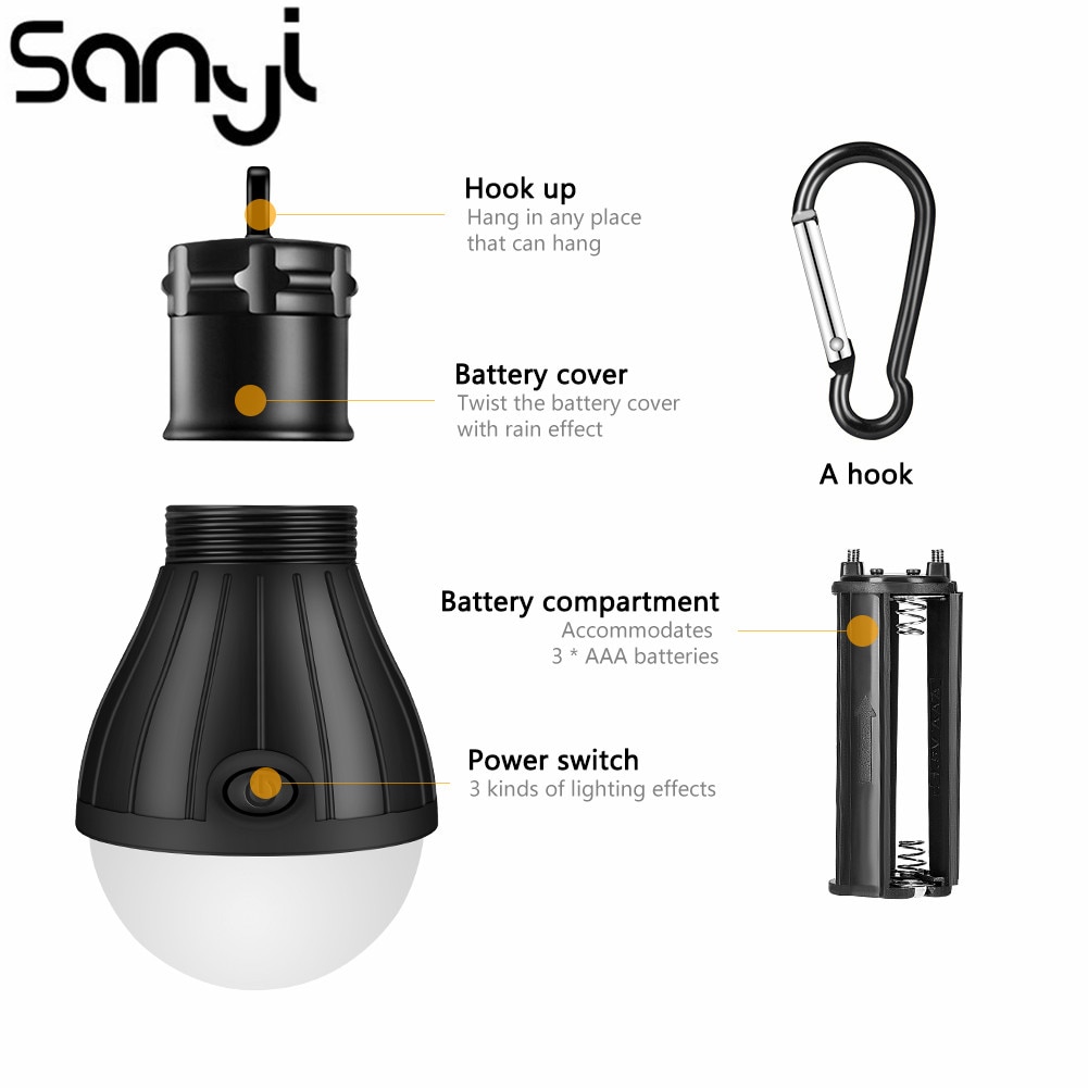 Sani 4 Soorten Te Kiezen Led Tent Lamp Opknoping Haak Draagbare Lanterna Voor Camping Outdoor Sos Nood Werklamp