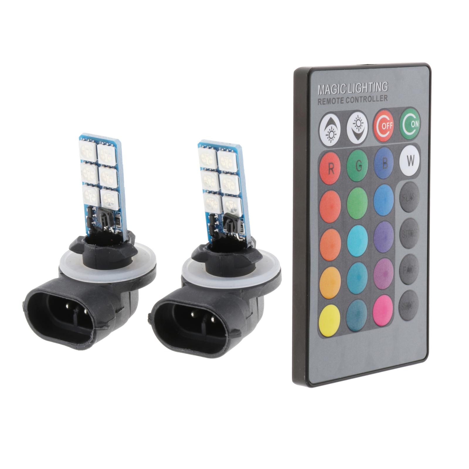 2 st 880 881 h1 h3 rgb led strålkastarlampa 1200lm dimstrålkastare till bilbilar tillbehör
