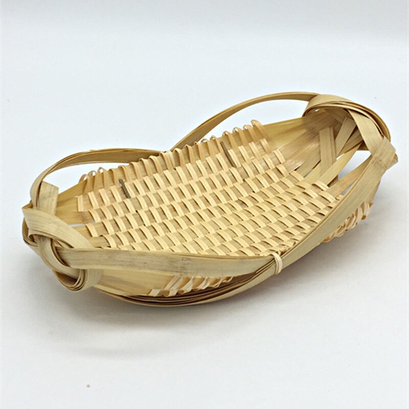 100% Handmade Bamboo Sushi Plate Stagger Knit Tray Tempura Bowl Sushi Dish Nigiri Plate Natural Tableware Food Dish 1pc