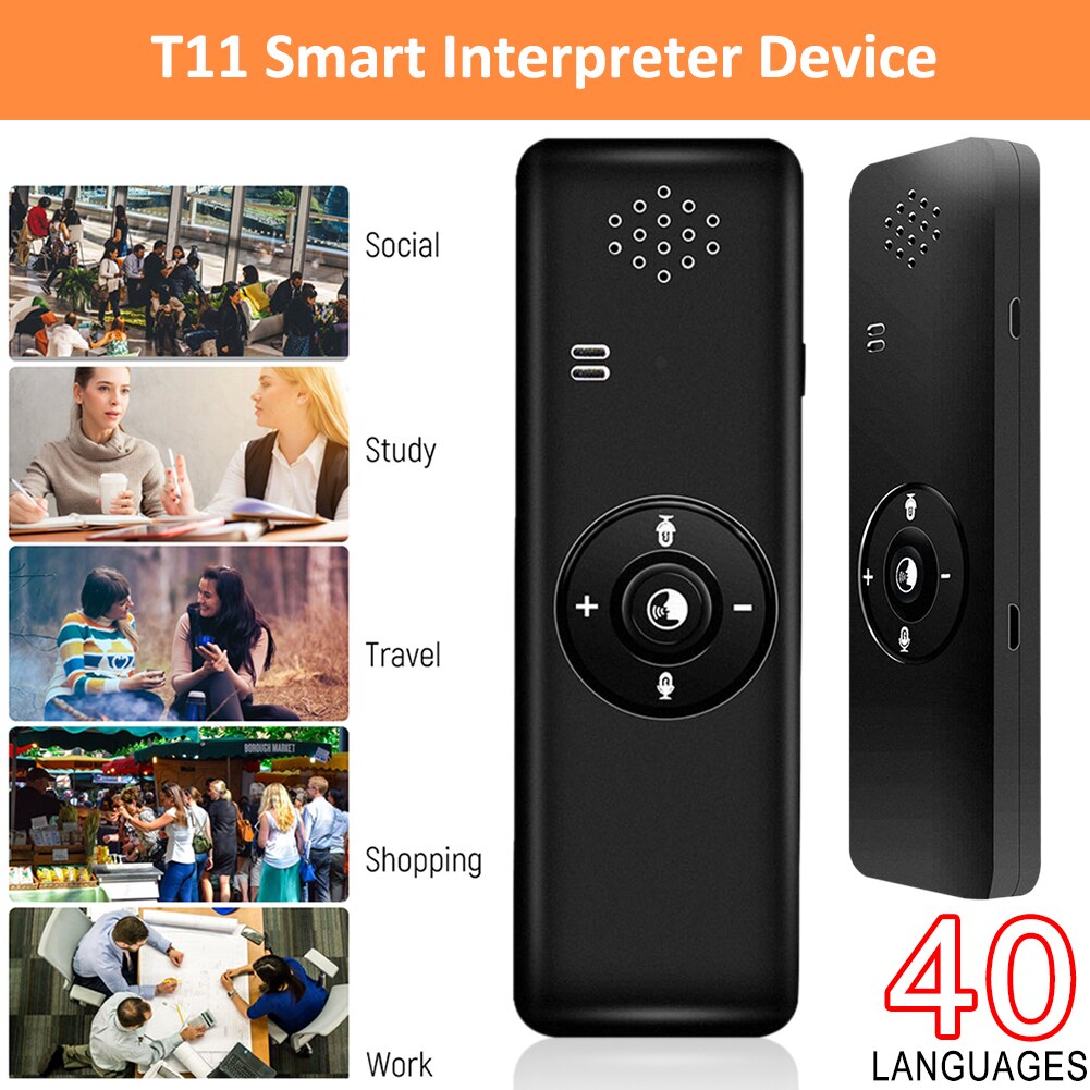 Portable Smart Language Translator Device Real Time Handheld T11 Interpreter Support 40 Languages for Learning Travelling Busine