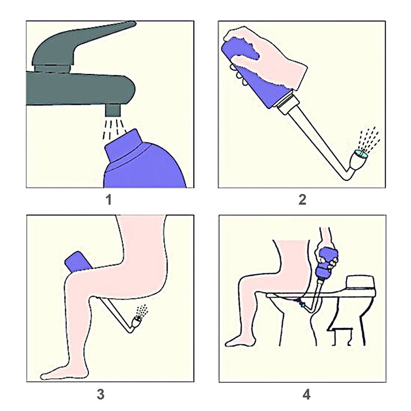 Go Spa Travel Bidet Portable Extensible 300/380/450 ml Bidet with Convenient Angled Nozzle