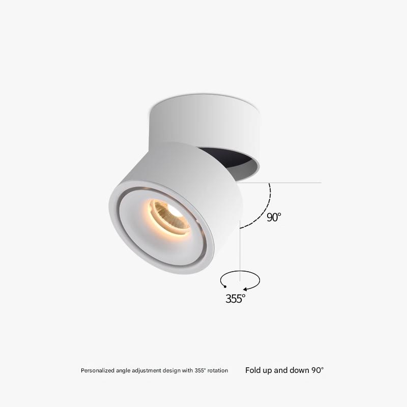 Surface mounted spotlight adjustable angle single folding ceiling downlight household without main light aisle ceiling light