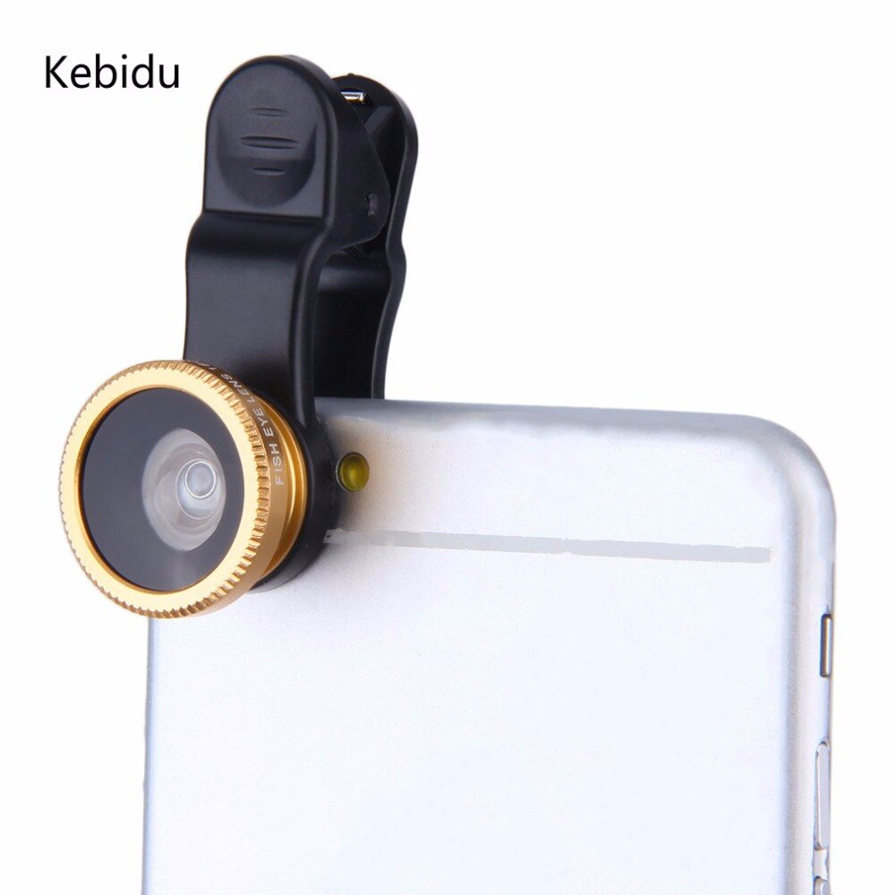 Kebidu 3 in 1 HD Fish Eye Camera Macro Groothoek Telefoon Lens En Clip Voor iPhone 7 8 6 6 s Plus X Voor Samsung S7 Edge S8 Xiaomi