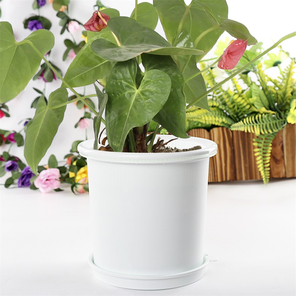 2 stk/sæt plastik potte orkidé potter med huller mesh net orkidé plante potter med bakker drænbar plante voksende potte