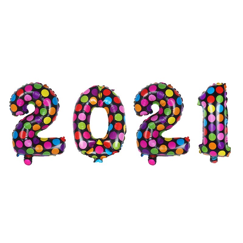 4pcs/lot 16inch Number Foil Balloons Happy Year Merry Christmas Decor Home Year Party Celebration Supplies: Dot
