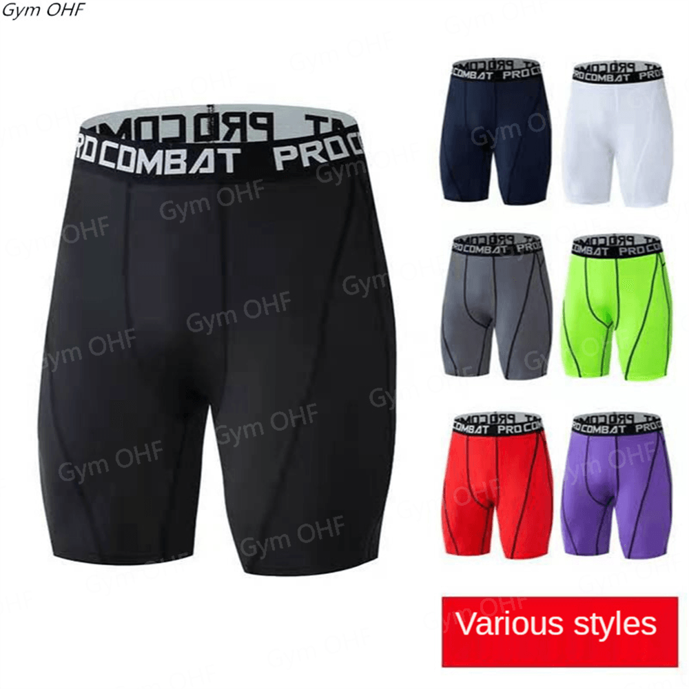 Men Bodybuilding Shorts Fitness Compression Leggings Workout Inseam Outfit Male Muscle Alive Elastic Skinny Tights S-3X