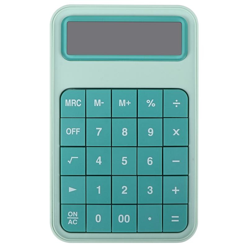 1pc Large Screen Electronic Calculator Office Stationery Practical Calculator: Green
