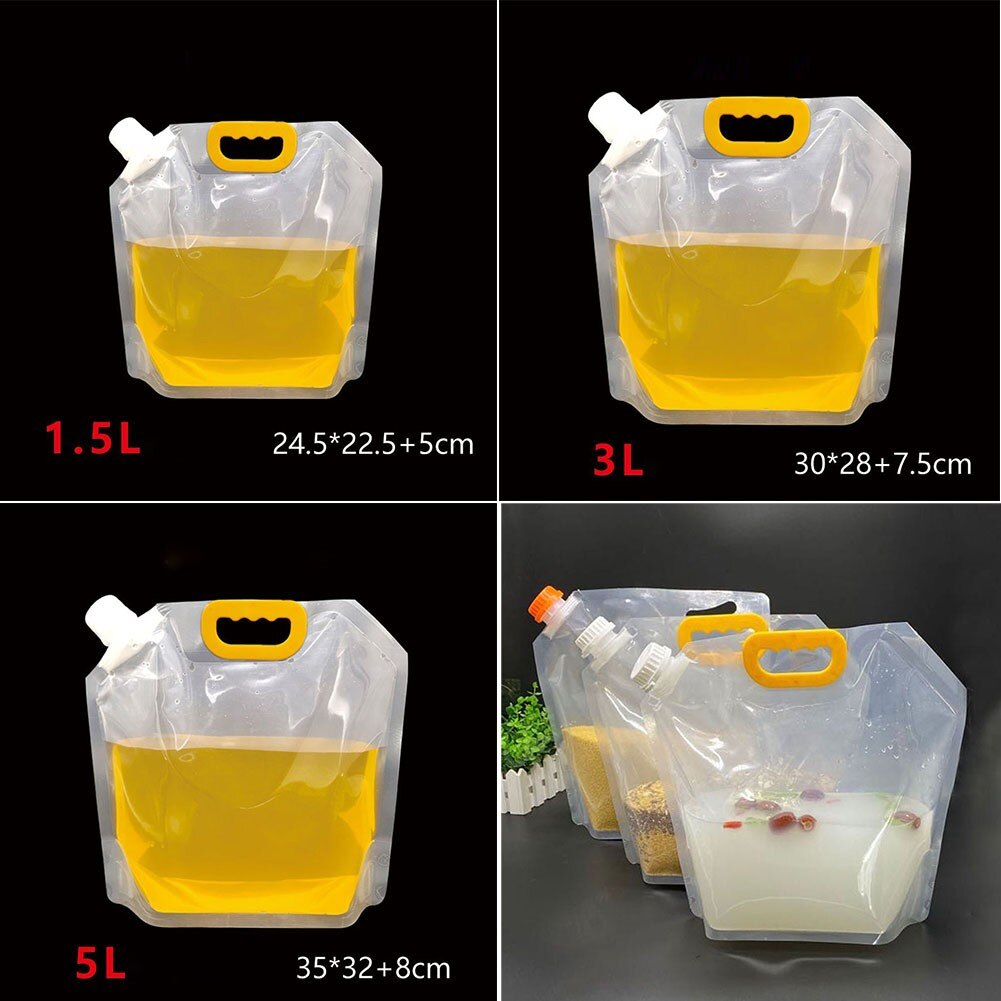 1.5/2.5/5L Stand-Up Plastic Drink Packaging Bag Pouch Beer Beverage Container Liquid Juice Milk Coffee DIY Packaging Bag
