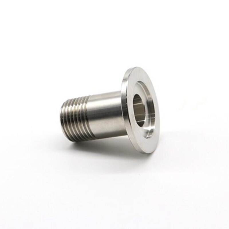 1PC 304 Stainless Steel Vacuum Male Thread Round Button Flange Adapter KF16 Flange Size to 1/2"1/4" 3/8" BSP Male Thread