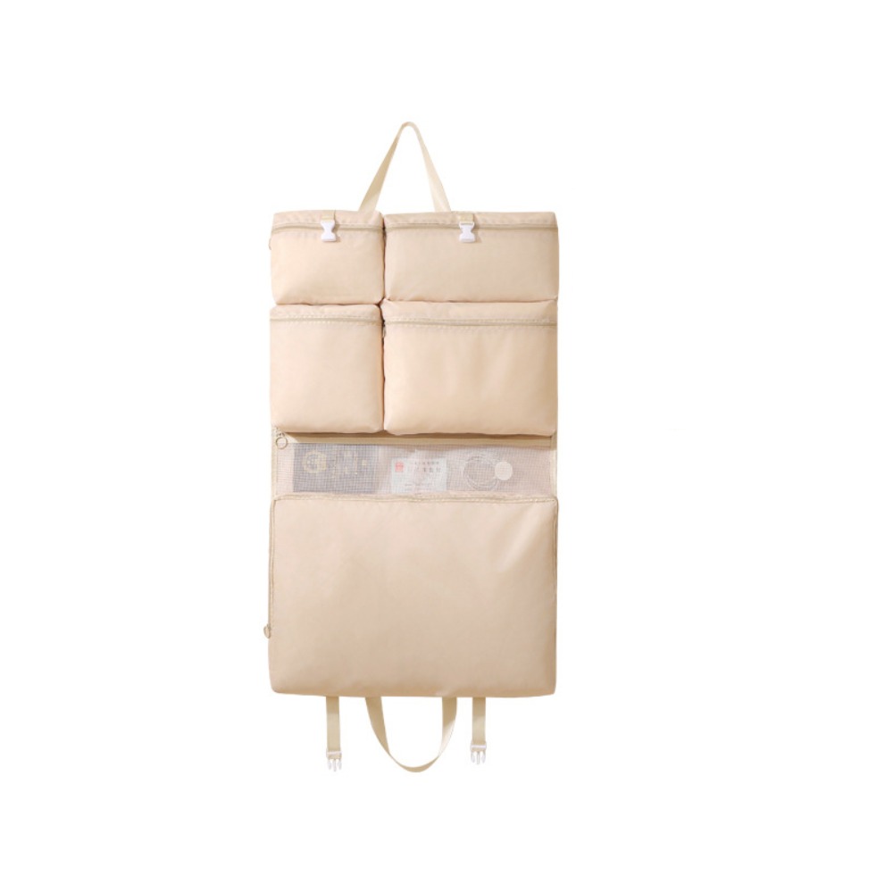 6 in 1/8 in 1 Travel Luggage Bag Hanging Large Capacity Luggage Storage Bag Moisture-proof Dustproof Foldable Storage Bag: Beige