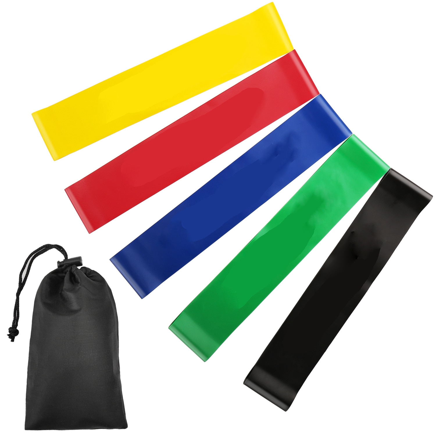 5 farger motstandsbånd gummibånd trening fitness gym utstyr gummiløkker latex yoga gym styrketrening atletisk band
