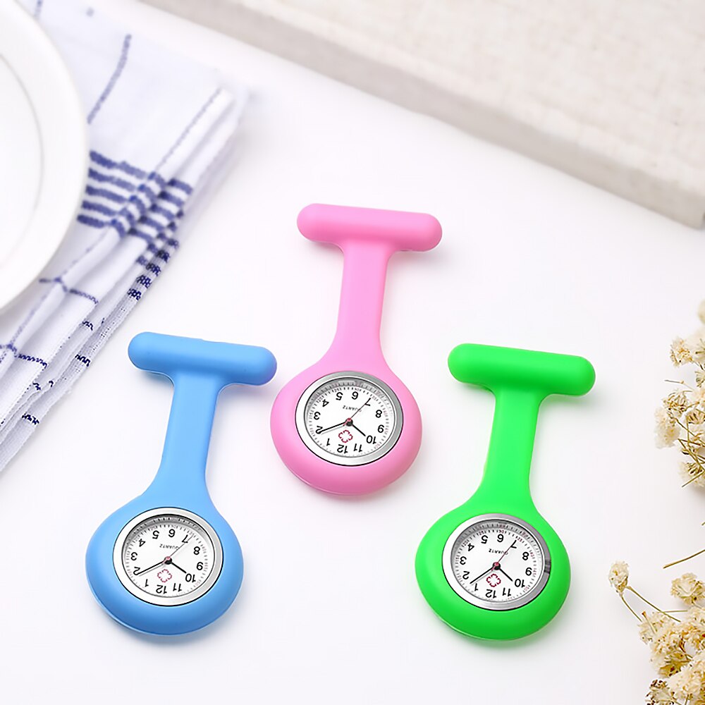 Pocket Watches Silicone Nurse Watch Brooch Tunic Fob Watch With Free Battery Doctor Watch