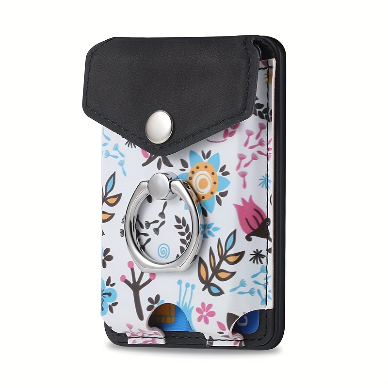 Magnetische telefoonkaarthouder Ring Kunstleer Portemonneezak Multi-kaartcapaciteit Veilige grip en standaardfunctie voor Magsafe Bag: Beige