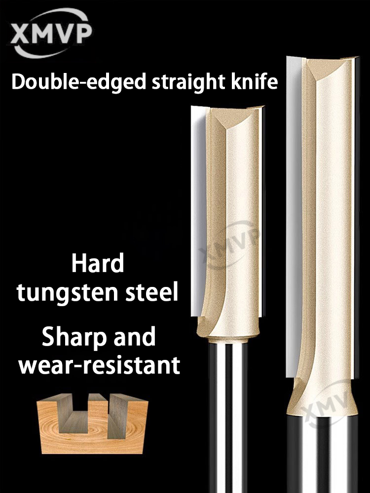 Fresa para carpintería con cuchillo recto de doble filo extendido, cabezal de herramienta para máquina de grabado y recorte, máquina de torno