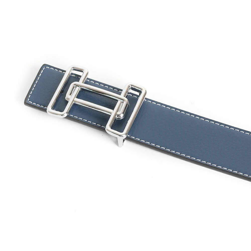 Luxe Pin Gesp Riem Heren Koeienhuid Vrouwen Echt Echt Leren Jurk Riem Voor Jeans Tailleband Blauw: Paars / 125cm