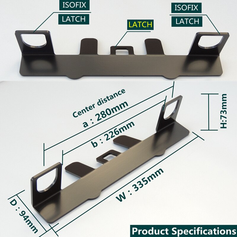 ALWAYSME SUV MPV Car Child Safety Seat Mount Bracket,Steel Latch For ISOFIX Belt Connector Restraint Anchor Mounting Kit