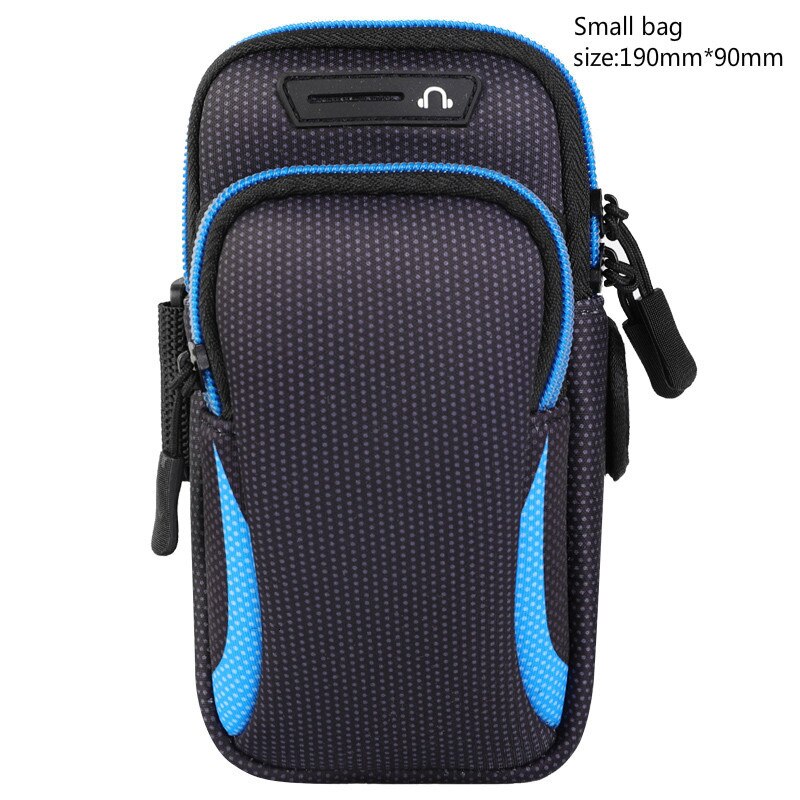 Wrist Arm Band Bag Universal for Mobile iPhone 13 with 6.5&quot; 7.2 inch Breathable Mesh Waterproof Sports Armband Phone Case: blue 6.5inch