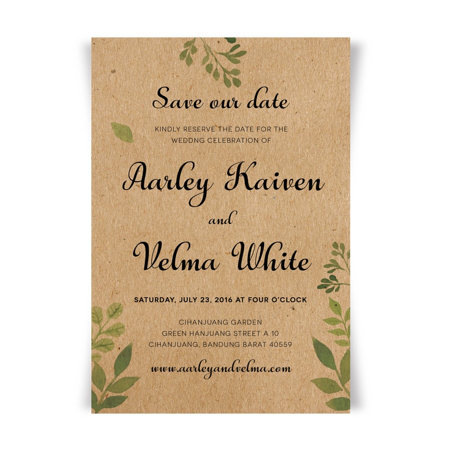 Rustic Wedding Invitations with RSVP Cards Kraft Paper Wedding Invitations Set Save the Date Menu Cards - Lot of 50