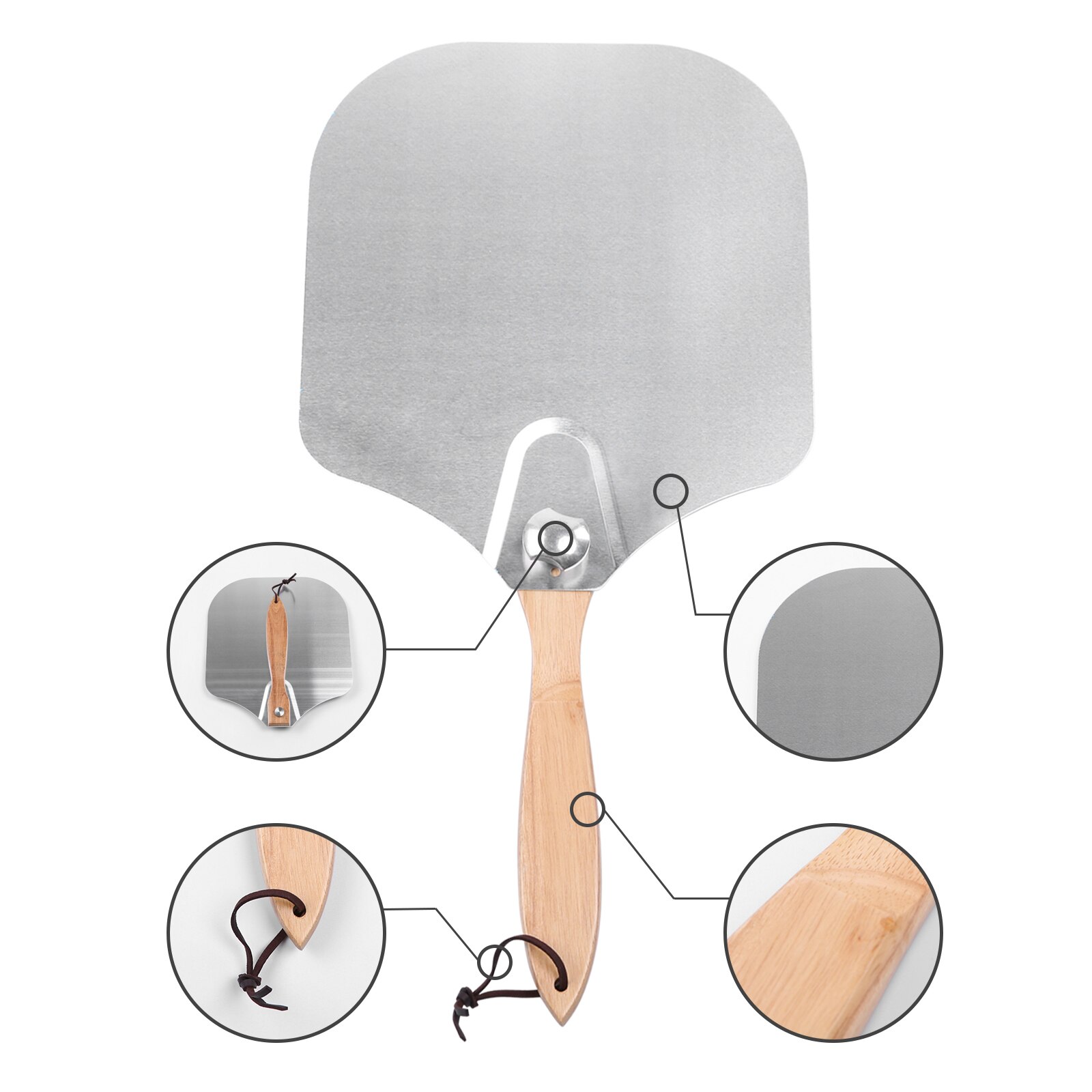Pizza Peel Tools Sets Aluminum Pie Paddle with Fol... – Vicedeal