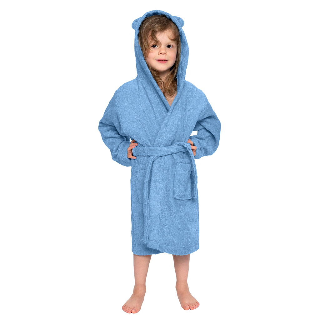 Toddler Boys Girls bathrobes children robe in cotton Solid Hooded Flannel Bathrobes Towel Night-Gown Sleepwear #WS