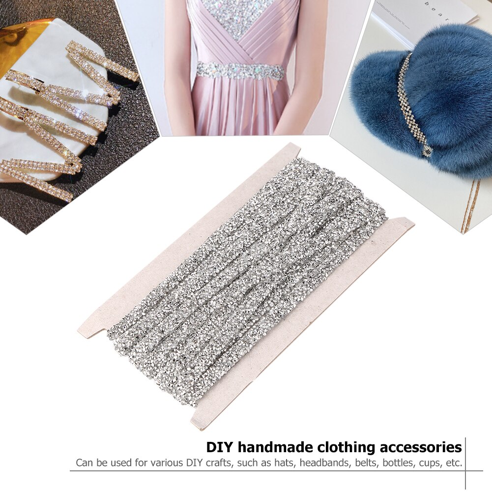10 Yards Zilveren Bling Wrap Crystal Lint Jewel Strips Strass Mesh Lint Roll Decor Diy Kleding Accessoires