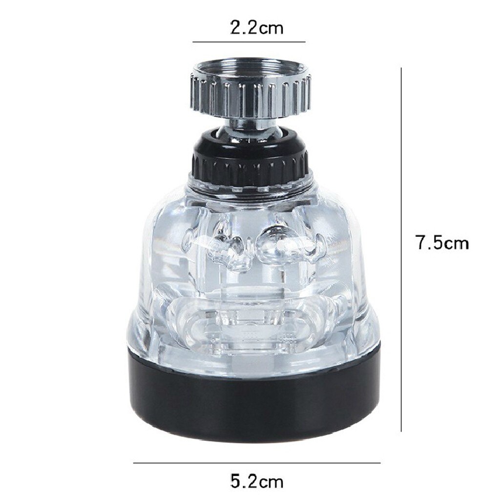 The Faucet Pressurized Water-Saving Device Three-Stage Adjustment Is Transparent Rotatable Faucet Sprayer Head Anti Splash c50