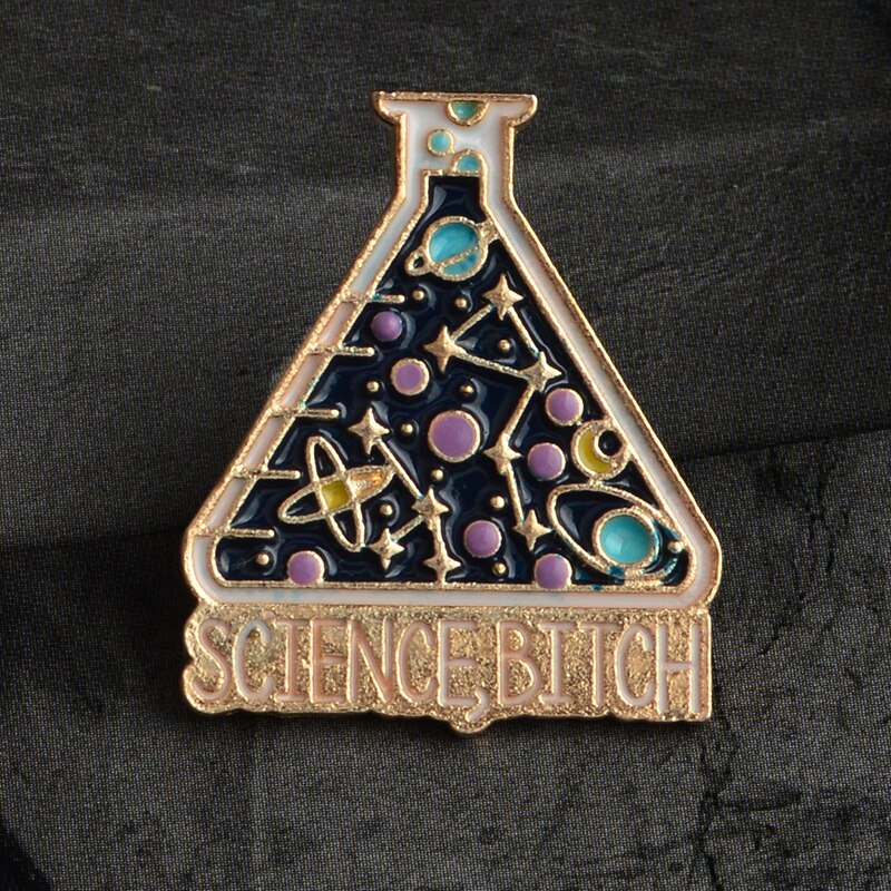 DoreenBeads Wetenschap Bitch Pins Broches Badges Chemische X Wetenschap Is Magie Die Werkt Science Experiment Cup Wetenschap Lover