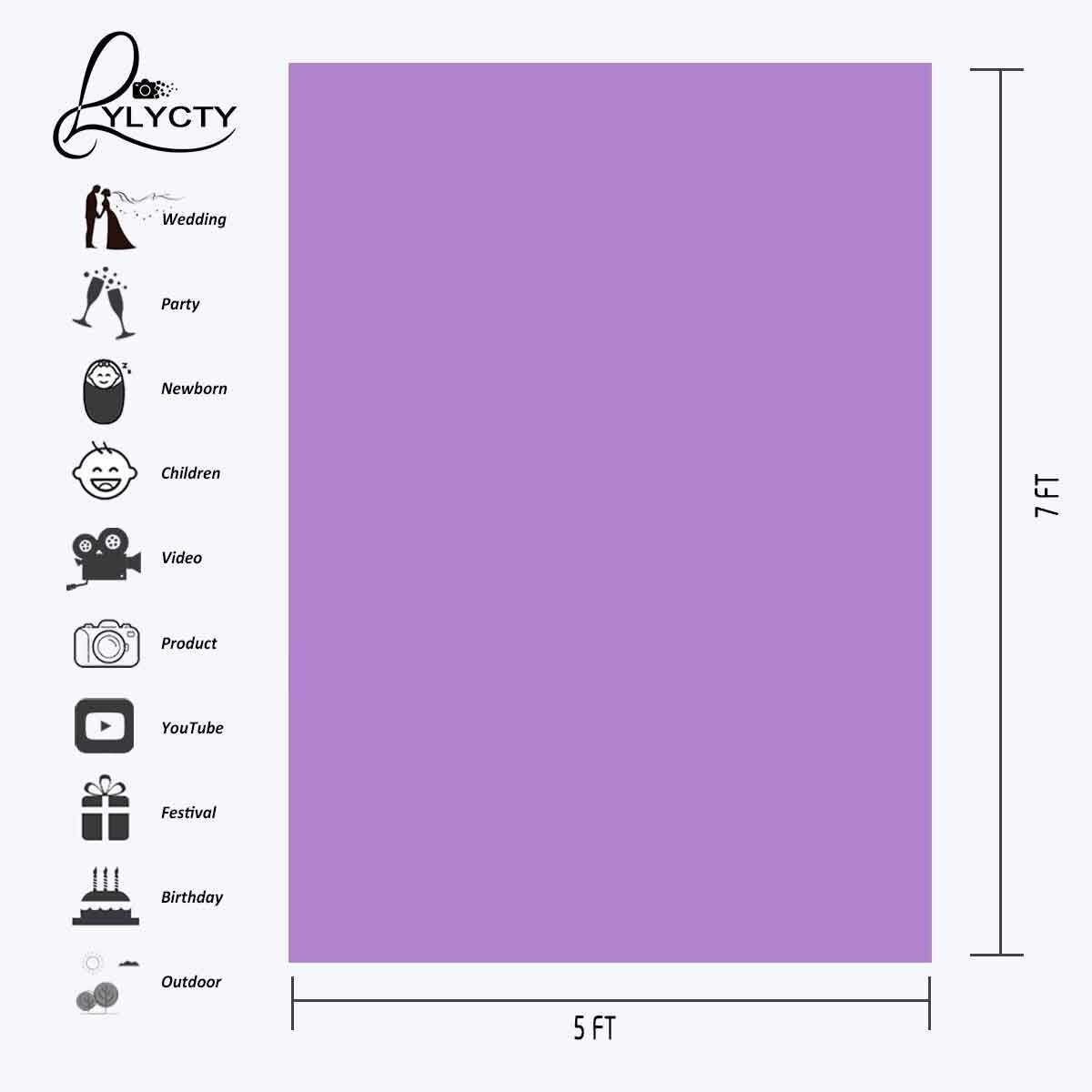 5x7ft Photography Studio Non-woven Backdrop Light Purple Backdrop Solid Color Backdrop Simple Background LY087