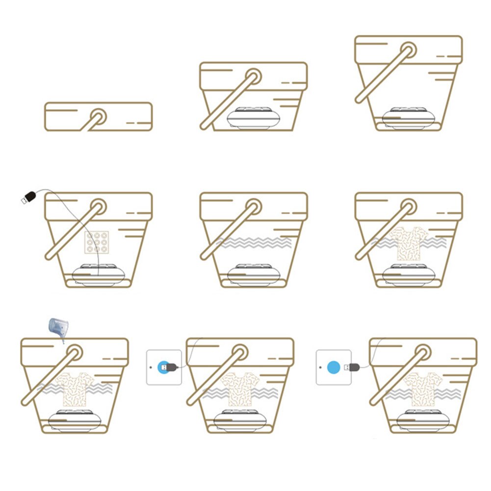 Fold-tub Mini Washing Machine Ultrasonic Cleaning Small Portable Washer USB Dormitory Mini Laundry Machine with Folding Barrel