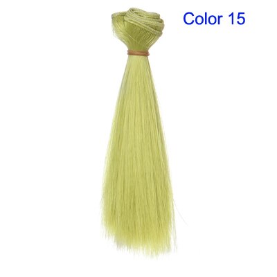 Bjd haar 15 cm * 100 CM blauw groen paars kleur korte rechte haar voor 1/3 1/4 BJD diy pop rechte pruiken: Color 15