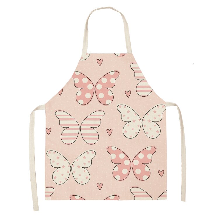 1pc Butterfly fartuch bez rękawów bawełniana pościel nadruk w kwiaty kuchnia fartuszek kobiety domowe gotowanie pieczenia talia Bib 53*65cm: WQL0147-12