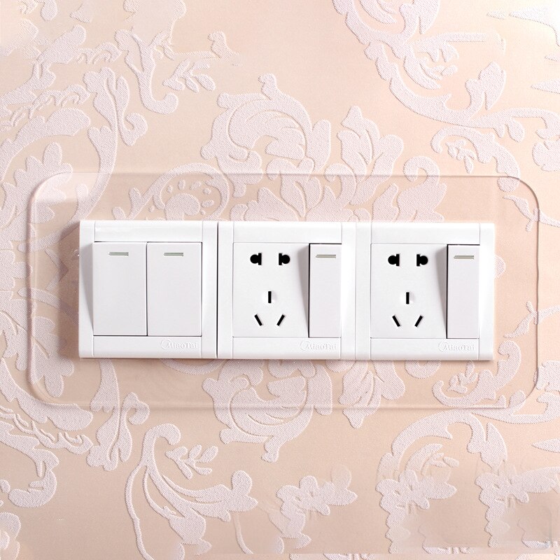 Prosta anty-brudna klamra typu nieprzylepna akrylowa naklejka strąk włącznik ochronny robić domu salon pyłoszczelna ochronna: Triple9x26cm / przezroczysty