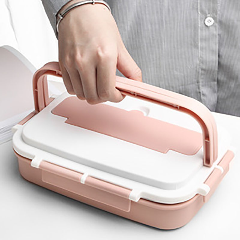 Oneup draagbare lunchbox 304 roestvrijstalen bentoboxen met servies, student verzegelde lekvrije grote capaciteit voedselcontainer