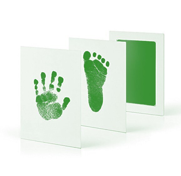 Baby Care Niet Giftig Baby Handafdruk Footprint Opdruk Kit Baby Souvenirs Casting Pasgeboren Voetafdruk Stempelkussen Baby Klei Speelgoed: Green