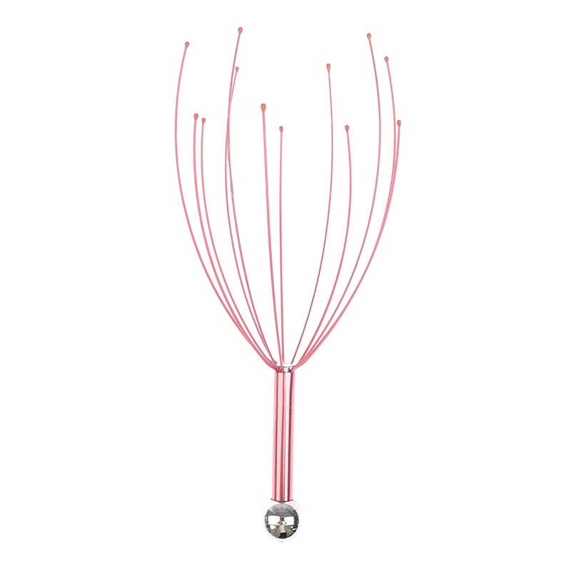 Appareil de Massage en métal unisexe, 1 pièce, tête de poulpe, Relaxation du cuir chevelu, soulagement de la douleur, soulagement du Stress: Rose