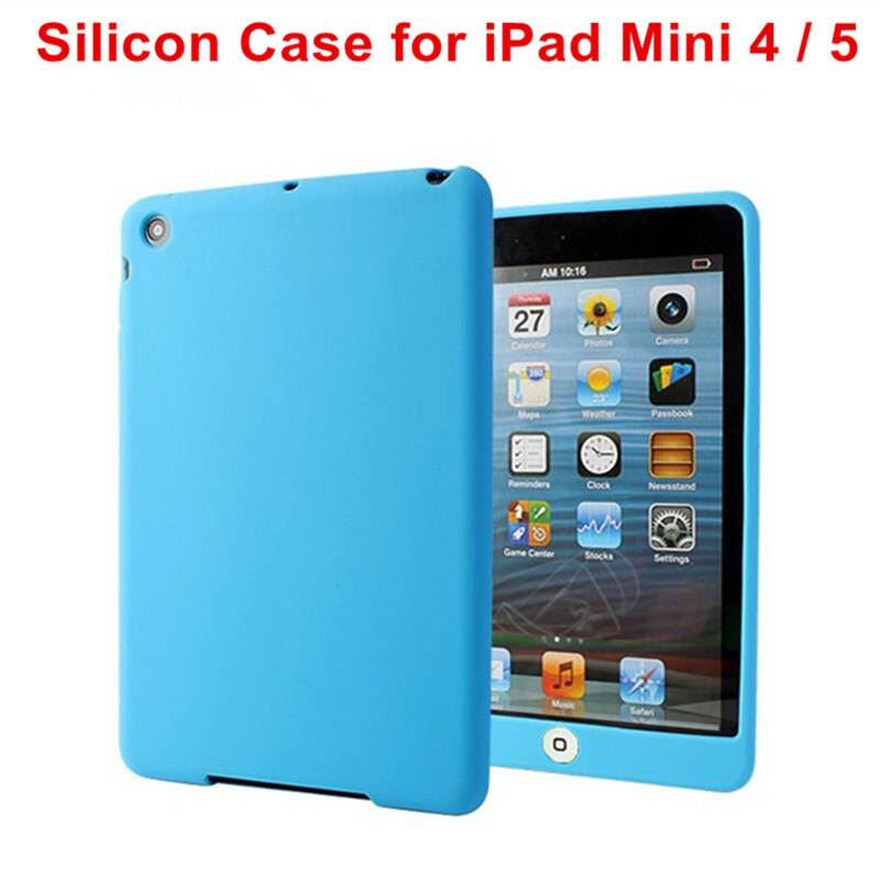 Siliconen Case Voor Ipad Mini 1 2 3 Case Full Body Protect Skin Soft Cover Voor Ipad Mini 5 Case Soft Back Cover Voor ipad Mini 4: Mini 5 4 Blue