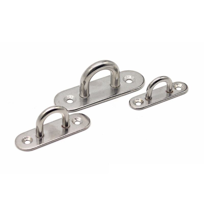 304 Stainless Steel Oval Pad Eye Plate Marine Hardware Staple Ring Hook Loop U-shaped Marine Rigging Boat Deck Accessories