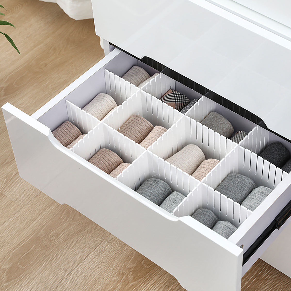 Séparateur de rangement de tiroir polyvalent, cloison d'armoire de rangement en plastique réglable, de tiroirs de ménage, organisateurs