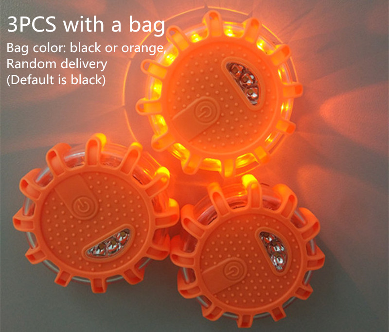 Multifunktions led advarselslys bil gik i stykker nat køre tåge dag advarselslys fjernlys blinkende sos lampe sikkerhedsindikator: 3 stk med en pose