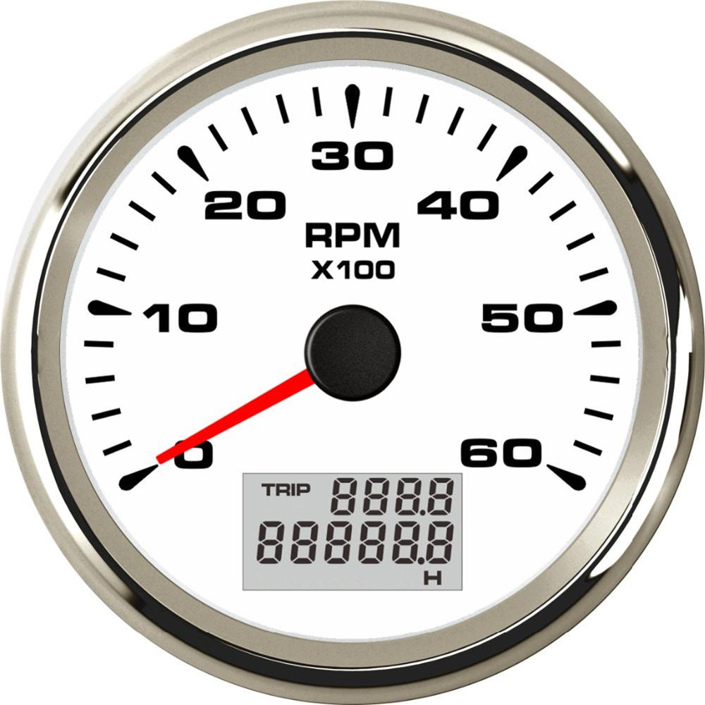 1pc Lowest Price 85mm Automotive Tachometers 0-3000RPM 6000RPM 8000RPM Ships Device Rev Counter with Hourmeter 8 Kinds Backlight: 0-6000RPM WS