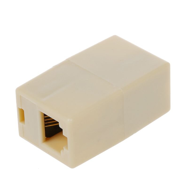 5 Pcs Beige Plastic RJ11 6P4C Female/Female Telephone Cable Inline Connector