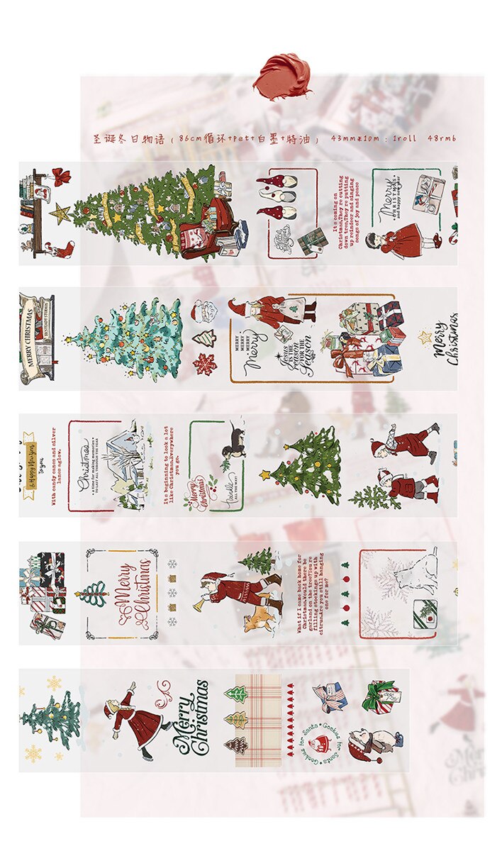 Moodtape washi tape huisdier transparantie Kerst mooie tape Scrapbooking Album diy handgemaakte decoratie sticker maskingtape papier: shengdandongriwuyu