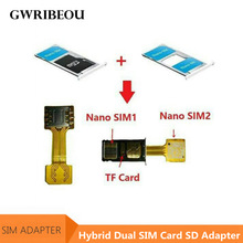 Hybrid dual sim-kort micro sd tf adapter til xiaomi redmi til meizu huawei double 2 nano mini micro sim slot trådløse adaptere