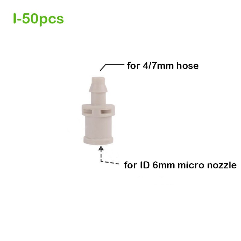 50pcs Garden Irrigation Connectors Barbed Single Double Tee Elbow Drip Arrow Cross Coupling Watering Fitting For 4/7mm Hose: I