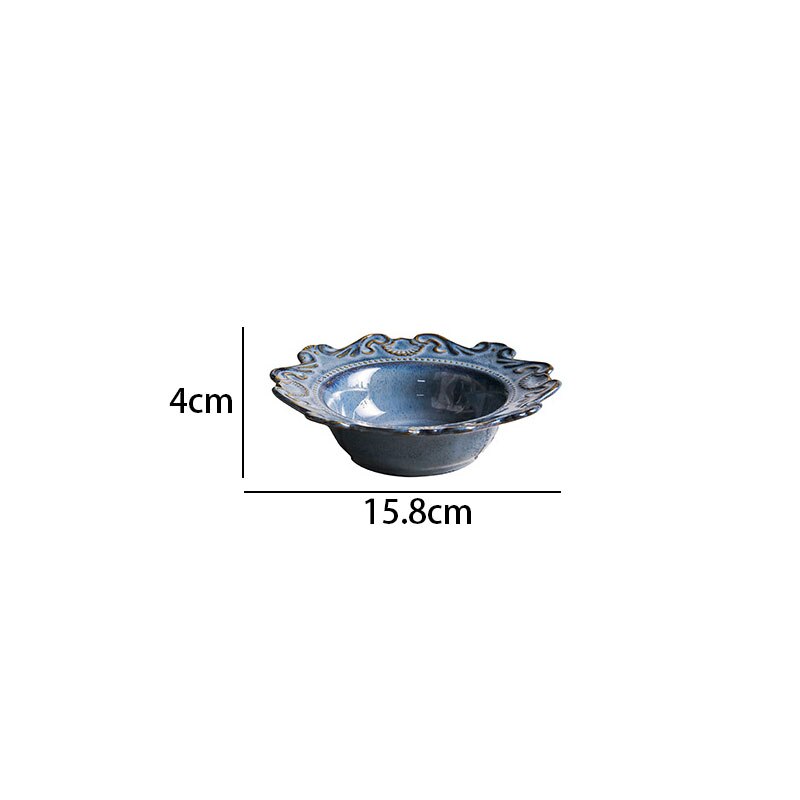 Ensemble d&#39;assiettes et plats en céramique, style Baroque européen, plats modernes pour la maison, Restaurant occidental, plat à Steak de table: B-bowl-small
