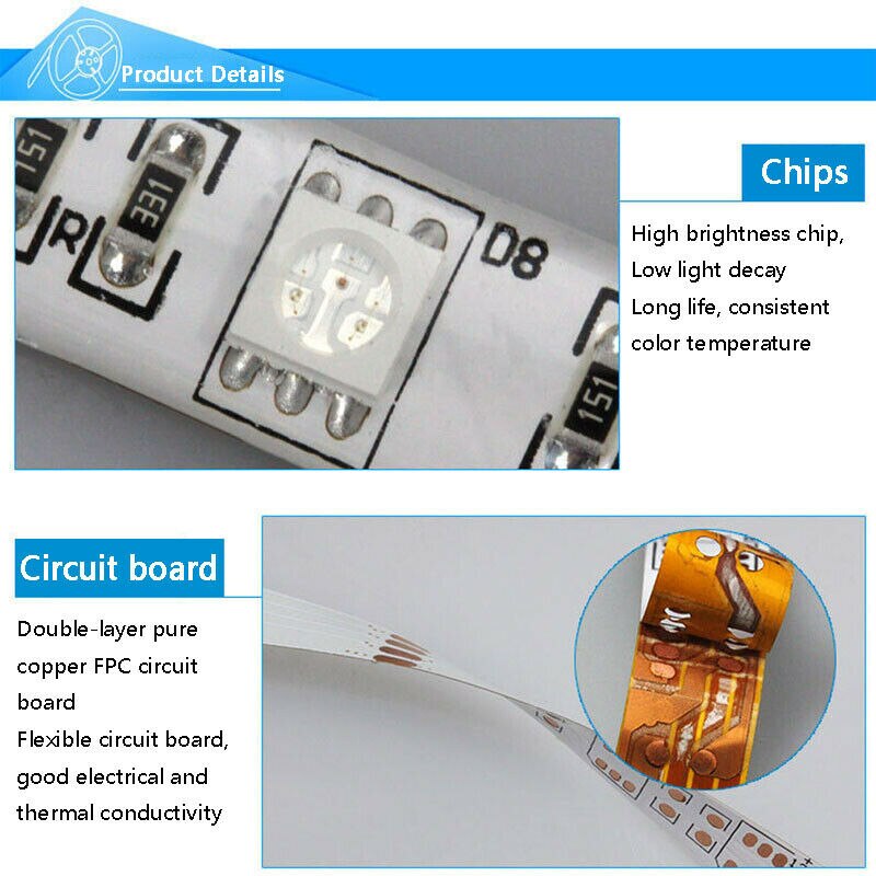 LED Strip Lights USB RGB 5V 12V remote control waterproof IP65 TV Backlight bar 0.5m 1m 2m 3m 4m 5m Colourful Dimmable tape